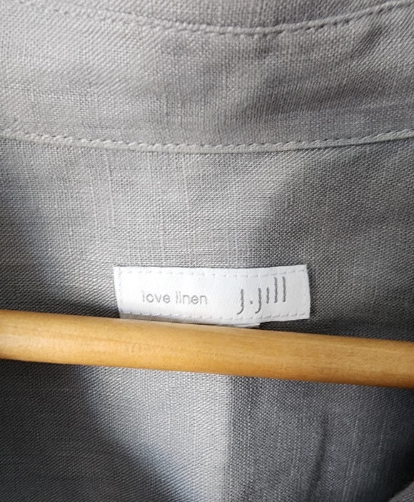 J. Jill Light Gray Linen Shirt - Picture 3 of 10